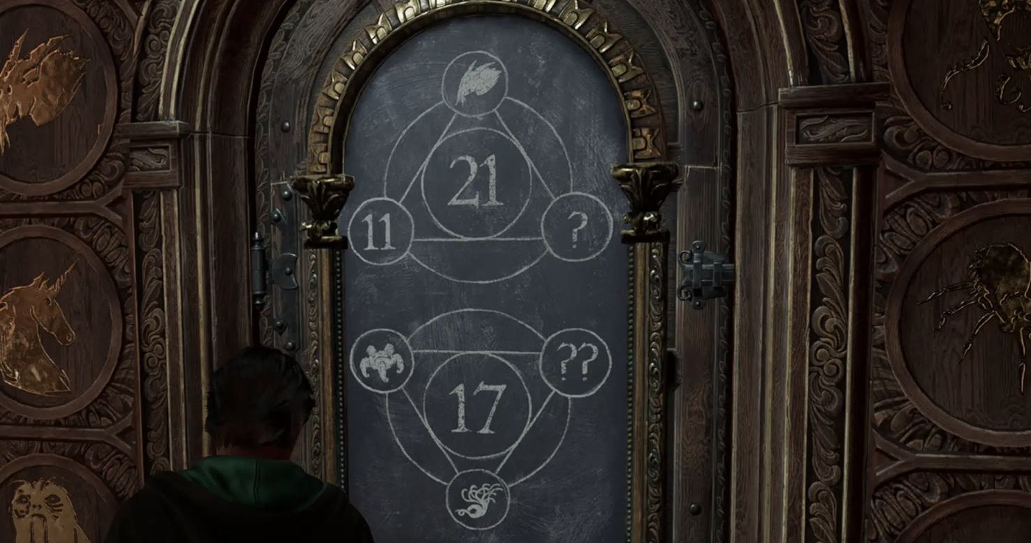 How do you open the number puzzle doors in Hogwarts Legacy?