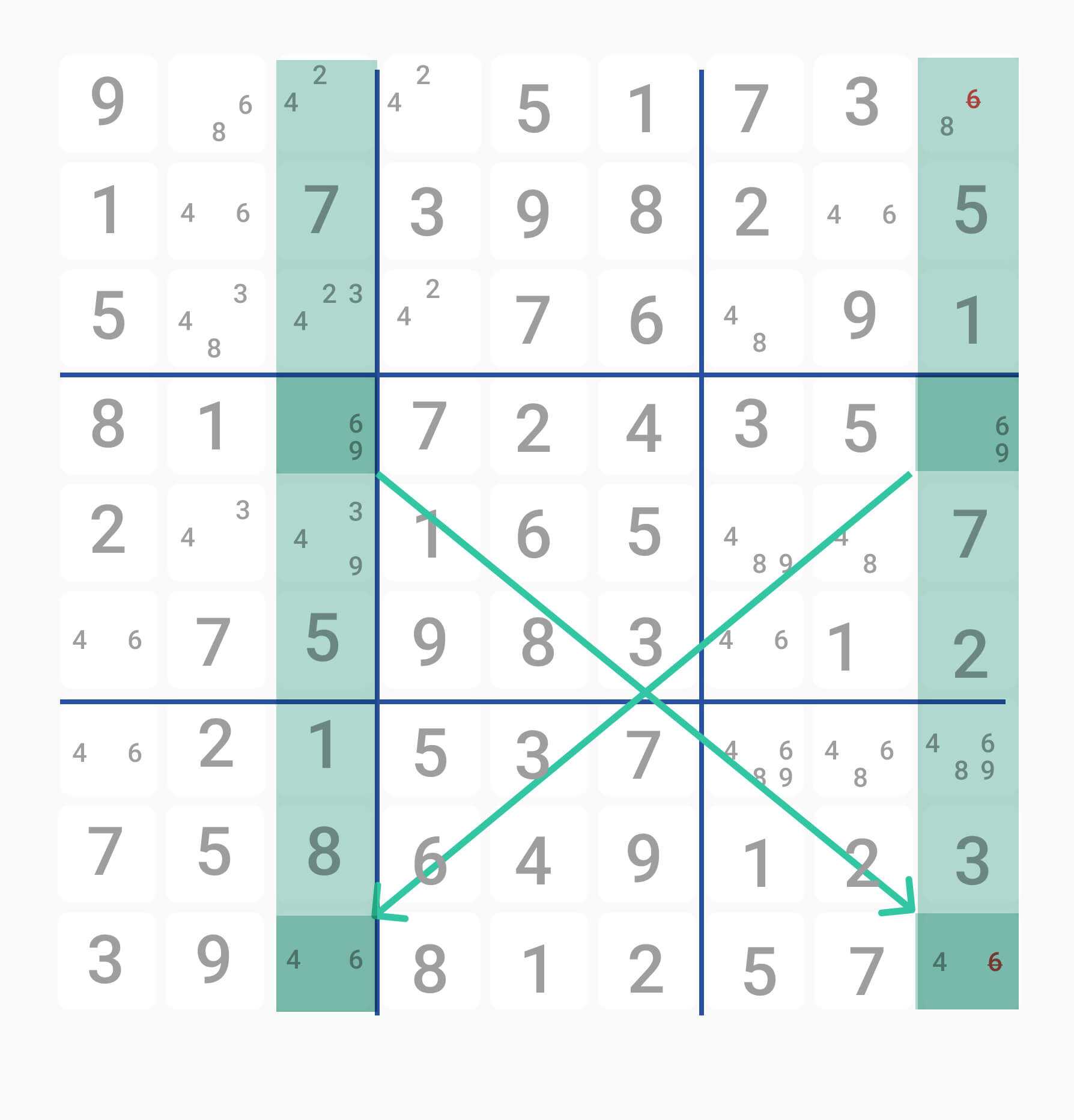 Sudoku XWing Strategy Explained